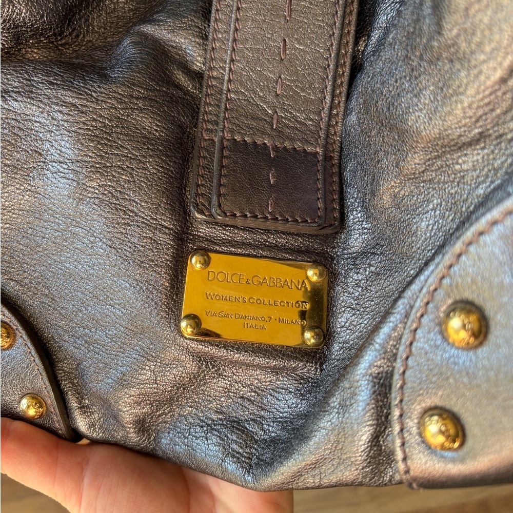 Dolce & Gabbana Gold and Silver Leather Bag